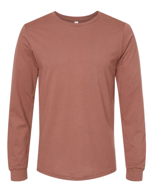 Bella Canvas Jersey Long Sleeve T-shirt, No Pocket | Chestnut