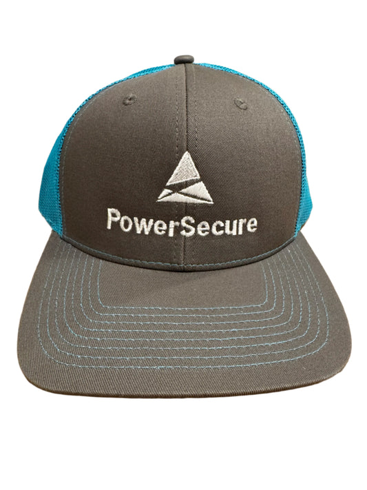 Trucker Hat | Charcoal + Neon Blue