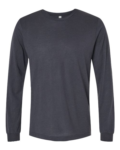 Bella Canvas Triblend Long Sleeve T-shirt, No Pocket | Solid Dark Grey