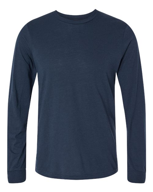 Bella Canvas Triblend Long Sleeve T-shirt, No Pocket | Solid Navy